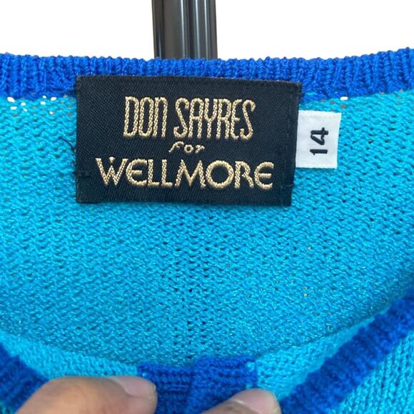 Vintage Don Sayres For Wellmore crew neck knit sweater size 14 - Picture 6 of 8